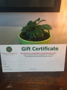 acupuncture gift certificate, certificate, acupuncture gift